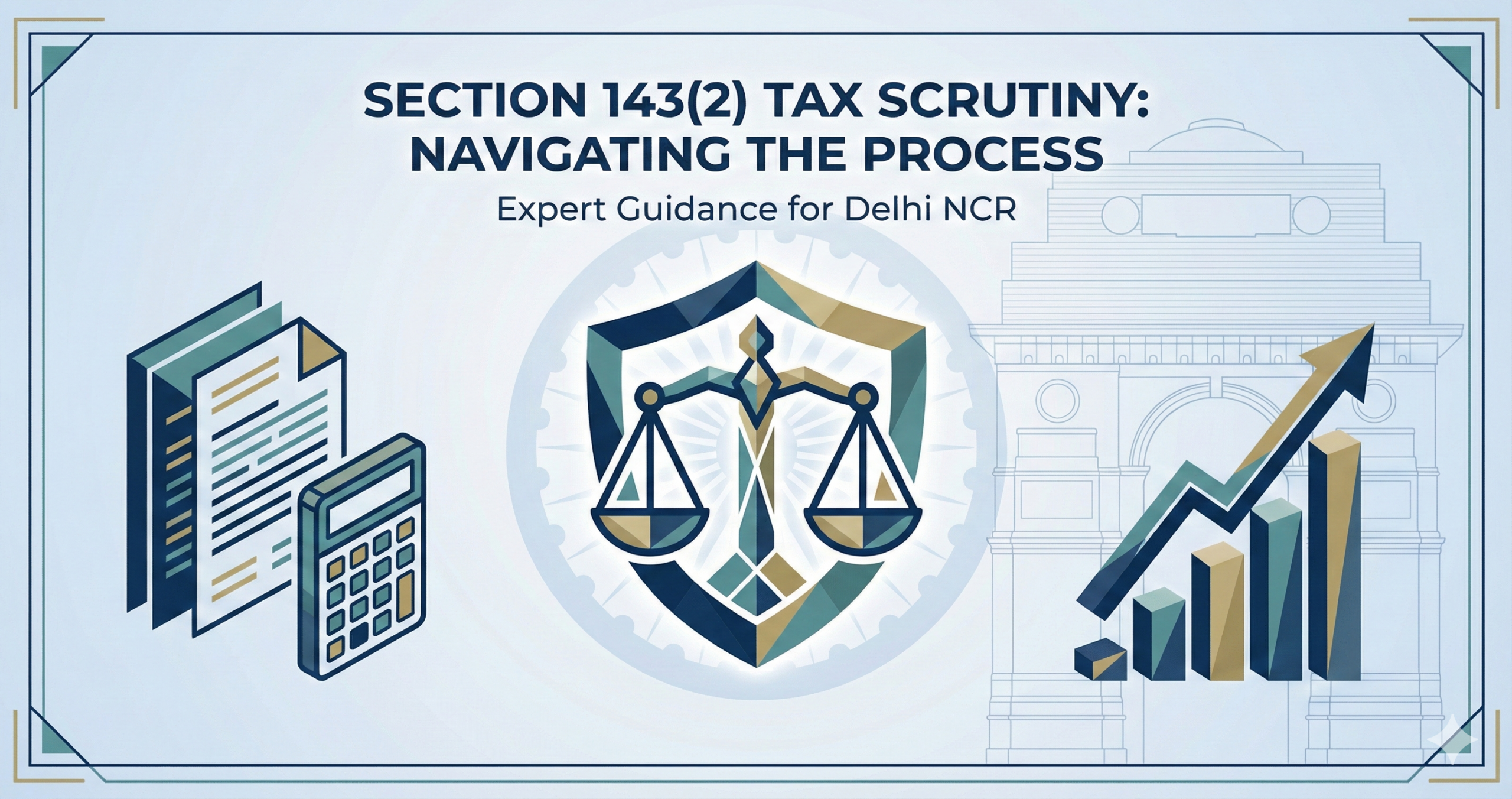 Section 143(2) Scrutiny: Action Plan for Delhi NCR.NAVIGATING THE PROCESS" and the subtitle "Expert Guidance for Delhi NCR"